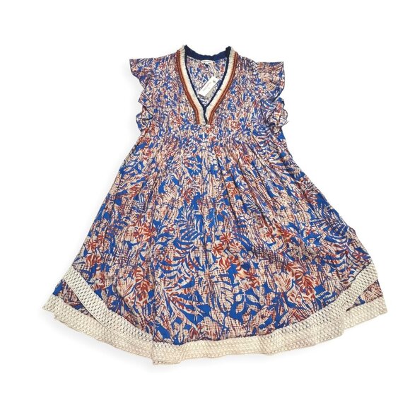 Poupette St Barth Sasha Mini Dress, Size XS, Blue Tropical, New with Tag, $350 - Picture 7 of 13